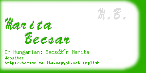 marita becsar business card